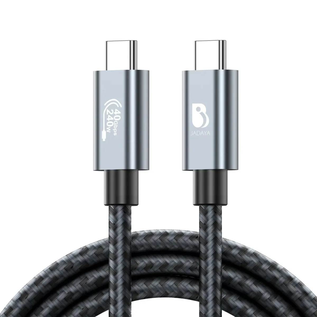 USB4 kábel, Thunderbolt 4, 40Gbps, PD 240W, kijelző 5K60Hz, C tip, 2m, fekete szürke