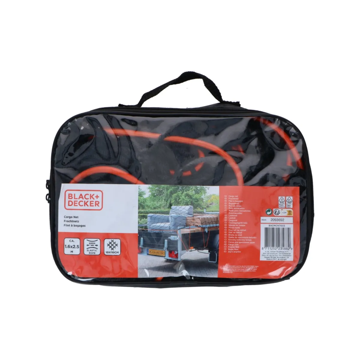 Utánfutó háló 160 x 250 cm Black és Decker elasztikus zsinórral