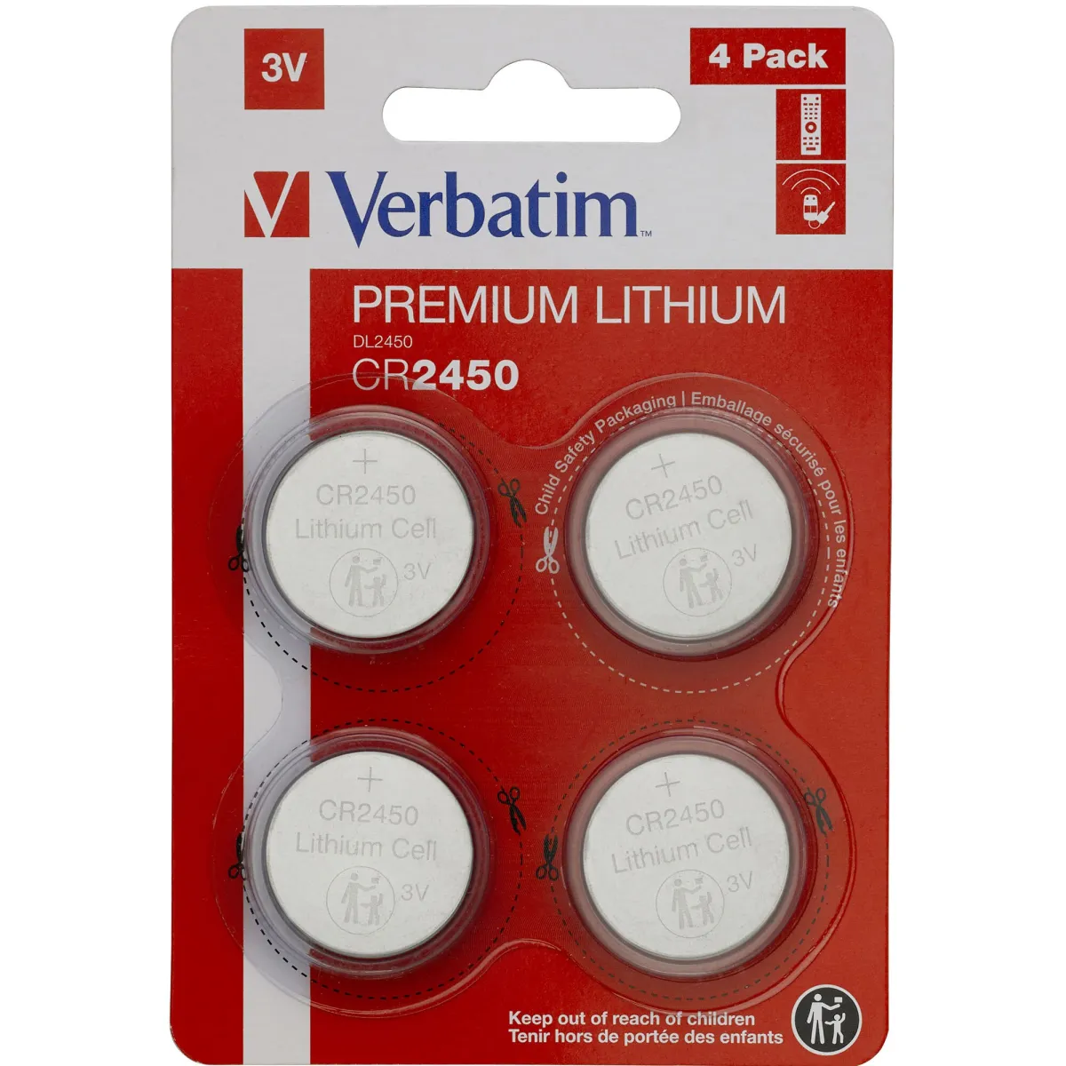 Verbati, Lithium CR2450 elem, 3V, 4 db