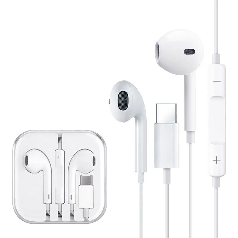 Vezetékes fejhallgató, USB-C típusú, integrált mikrofon, fehér