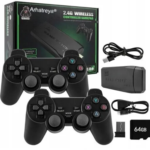 Videojáték Stick Lite 4K videojáték-konzolvezérlő Arhatreya® Wireless Dual M8 64GB Akár 20000 retro játékhoz