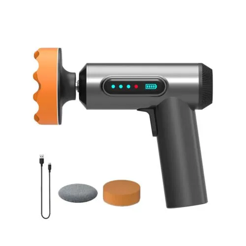 WALALLA akkus autós csiszoló, 80W, 1300rpm, 2db akku 2000mAh, 3 db tárcsa készlet, fekete, 19,6x19,2x8,1cm