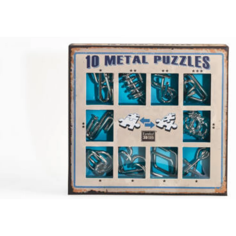 10 Metal Puzzle Set - kék