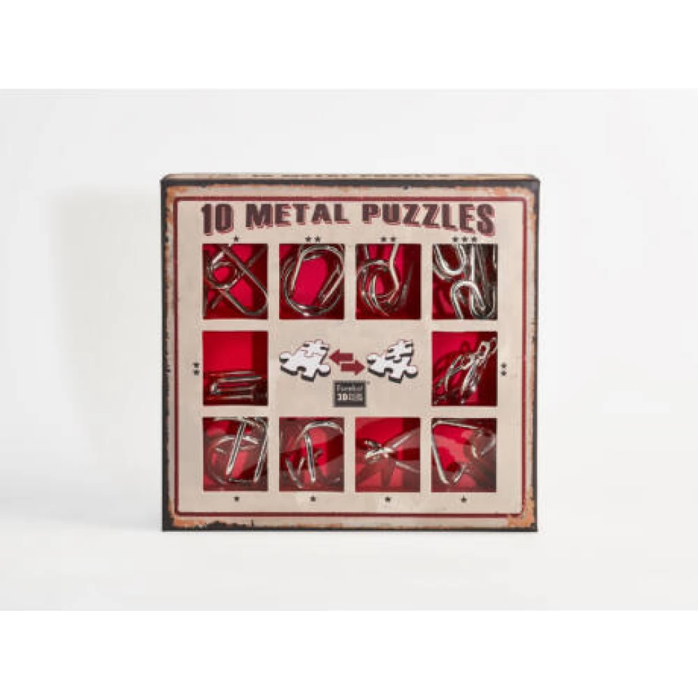 10 Metal Puzzle Set - piros