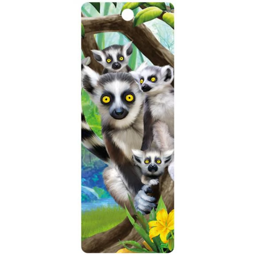 3D könyvjelző - Gyűrűsfarkú maki