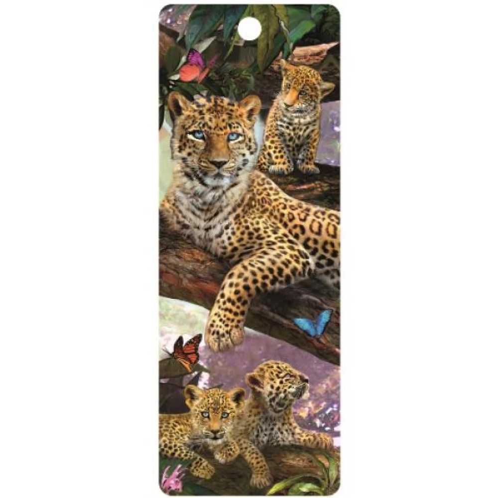 3D könyvjelző - Leopárdok a fán