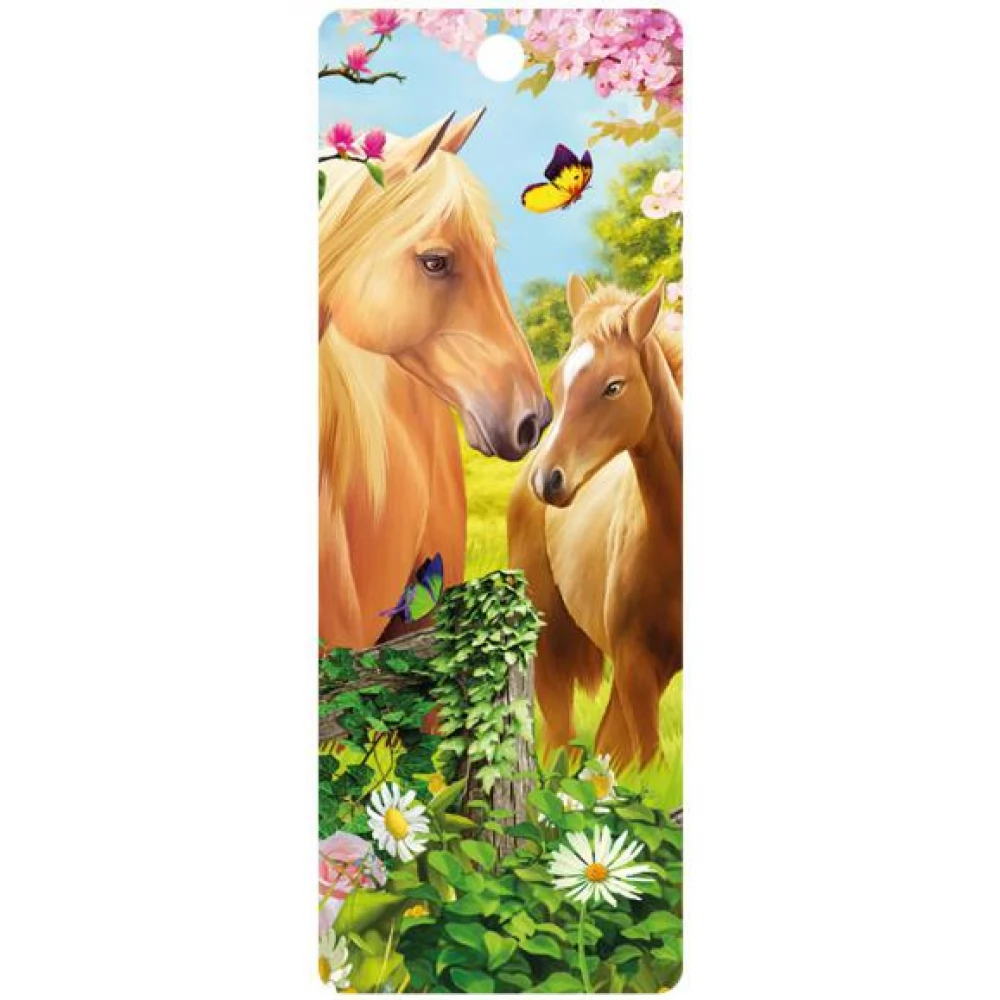 3D könyvjelző - Lovak a legelőn