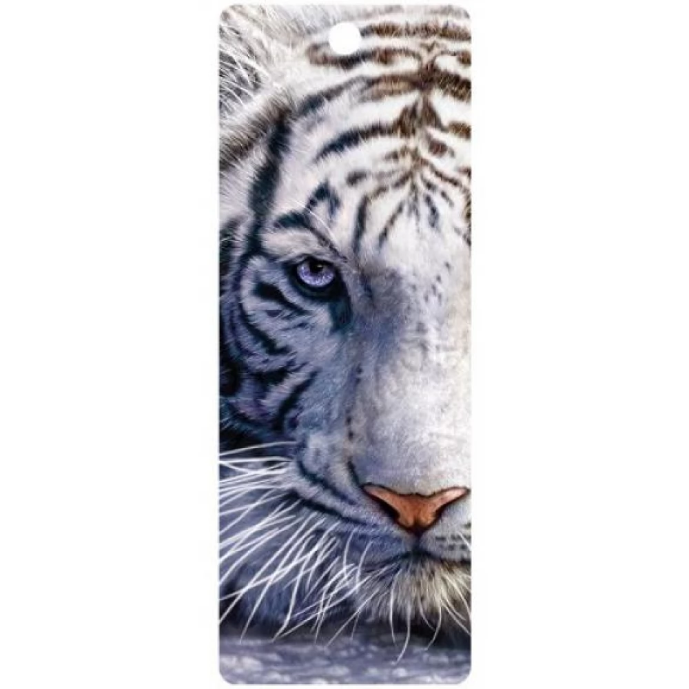 3D Könyvjelző - Pihenő fehér tigris