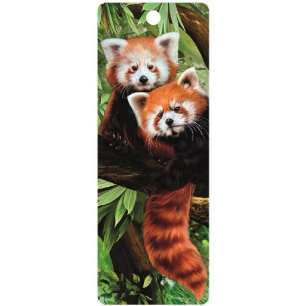 3D könyvjelző - Vörös pandák