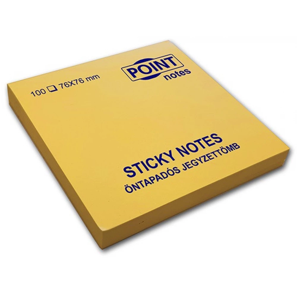 3M POSTIT POINT 76x76mm öntapadós 100 lapos jegyzettömb sárga