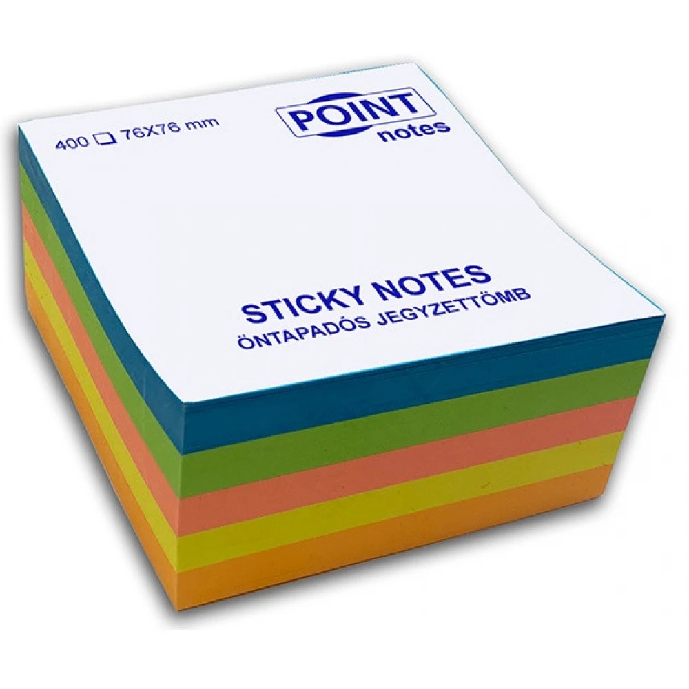 3M POSTIT POINT Cube 76x76mm öntapadós 400 lapos jegyzettömb élénk vegyes színű