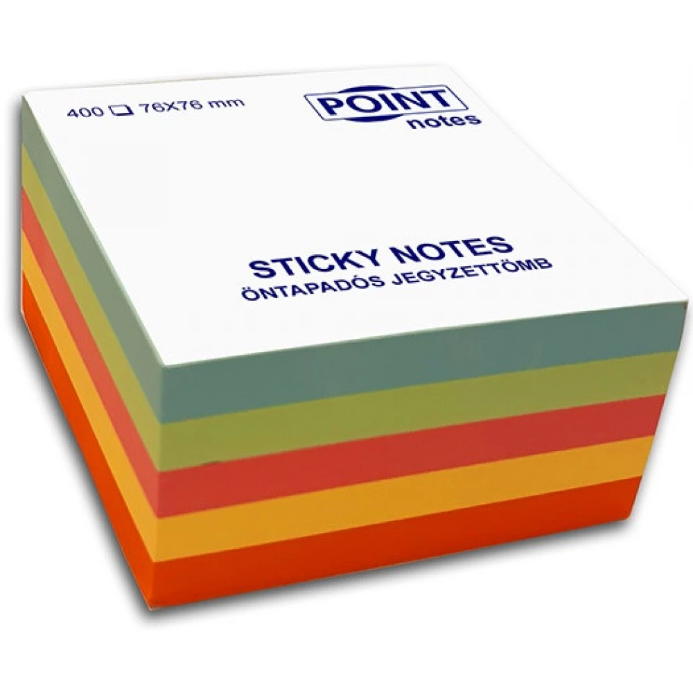 3M POSTIT POINT Cube 76x76mm öntapadós 400 lapos jegyzettömb pasztell vegyes színű