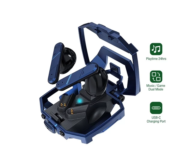 4SMARTS GameBuds TWS bluetooth headset kék