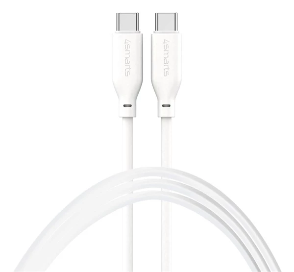 4SMARTS High FlexUSB Type-C / USB Type-C Szilikon töltő- és adatkábel 60W 1.5m fehér