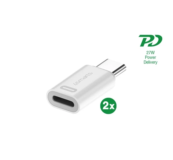 4SMARTS Lightning - USB Type-C PD adapter szett 27W 2 db