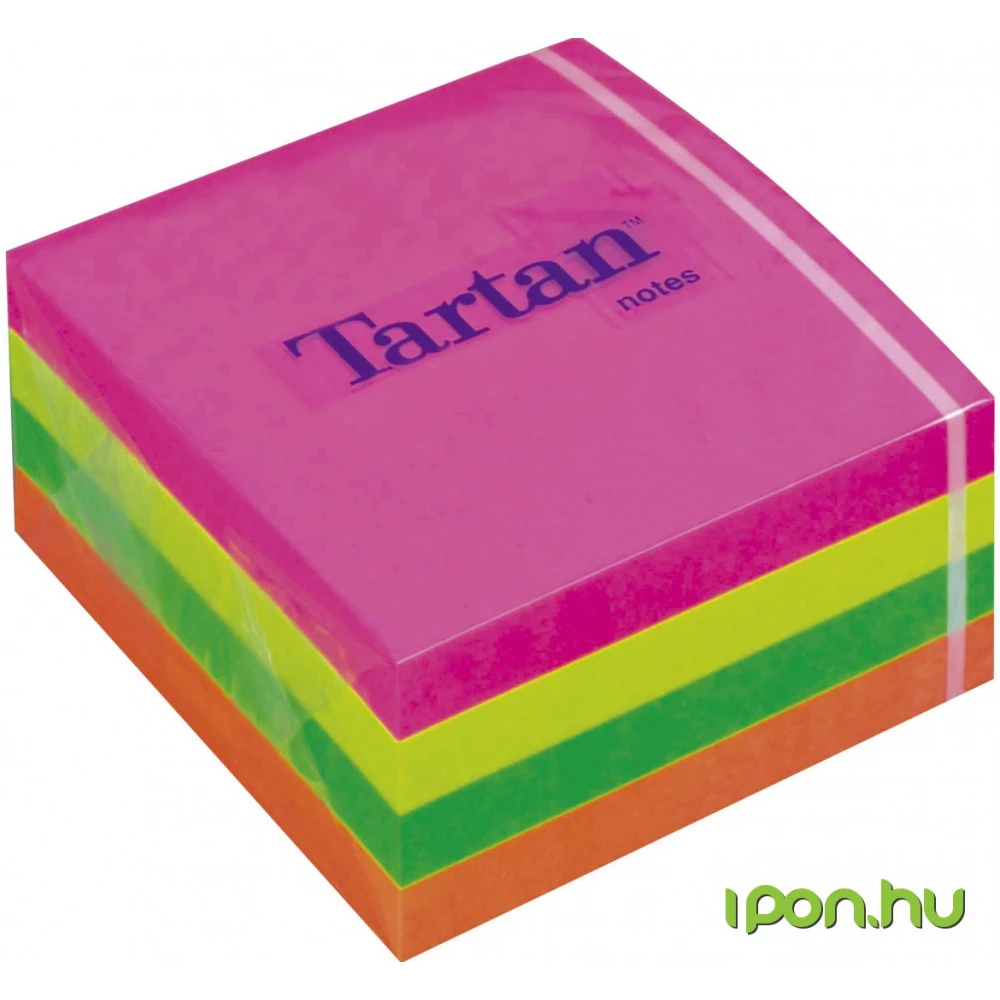 76x76 öntapadós jegyzettömb neon kocka vegyes 400 lap