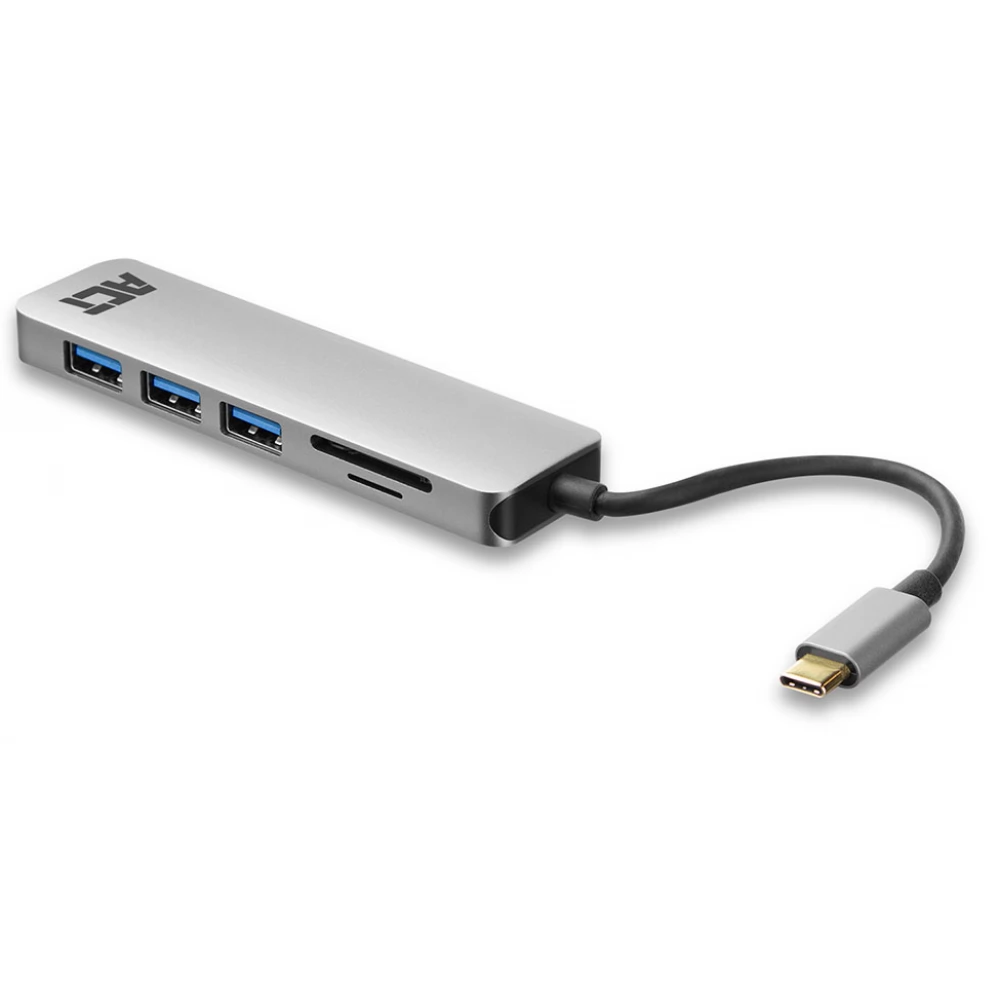 ACT CONNECTIVITY 3-Portos USB-C 3.2 Gen1 Hub kártyaolvasóval és PD Pass-Through porttal