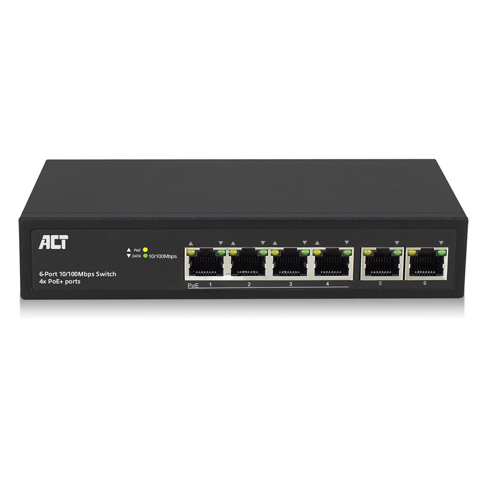 ACT CONNECTIVITY AC4430 6-port 10/100Mbps 4x PoE+ Switch