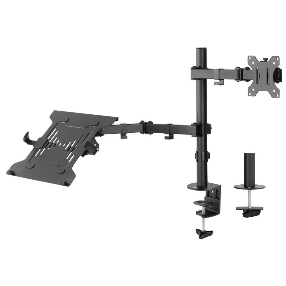 ACT CONNECTIVITY AC8305 Single Monitor Arm with Laptop Arm 10"-32" fekete