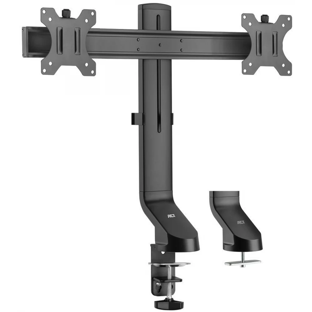 ACT CONNECTIVITY AC8322 Dual Monitor Arm Office Quick Height Adjustment 10-27" fekete