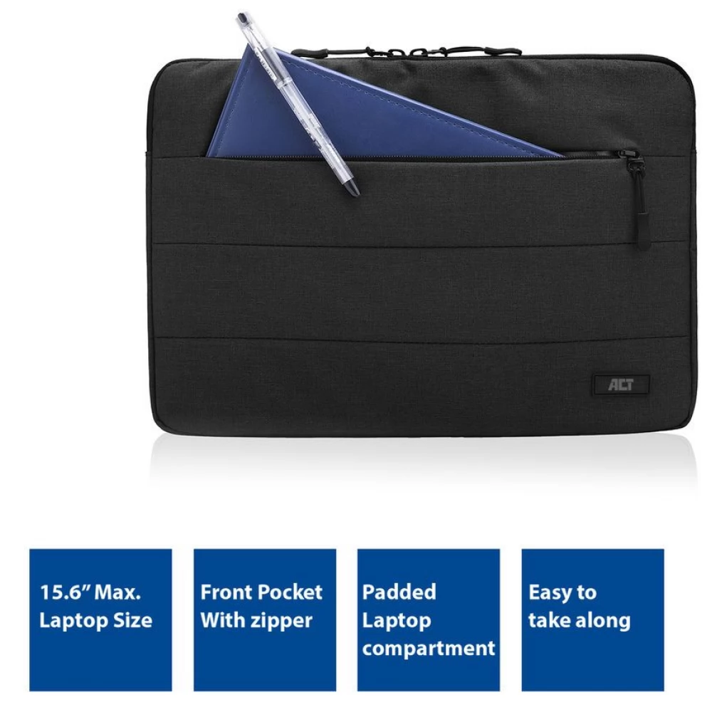ACT CONNECTIVITY AC8520 City Laptop Sleeve 15.6" fekete
