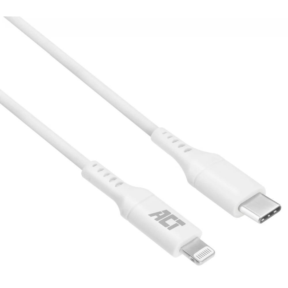 ACT CONNECTIVITY USB 2.0 Type C Lightning Töltő/adat Fehér 1m AC3014