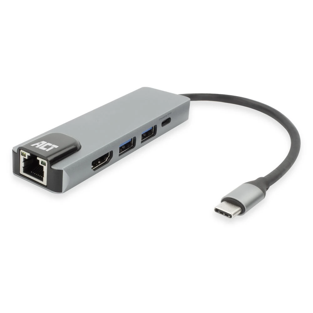 ACT CONNECTIVITY USB-C 4K dokkolóállomás 1 HDMI monitorhoz ethernet USB-A PD átjáró