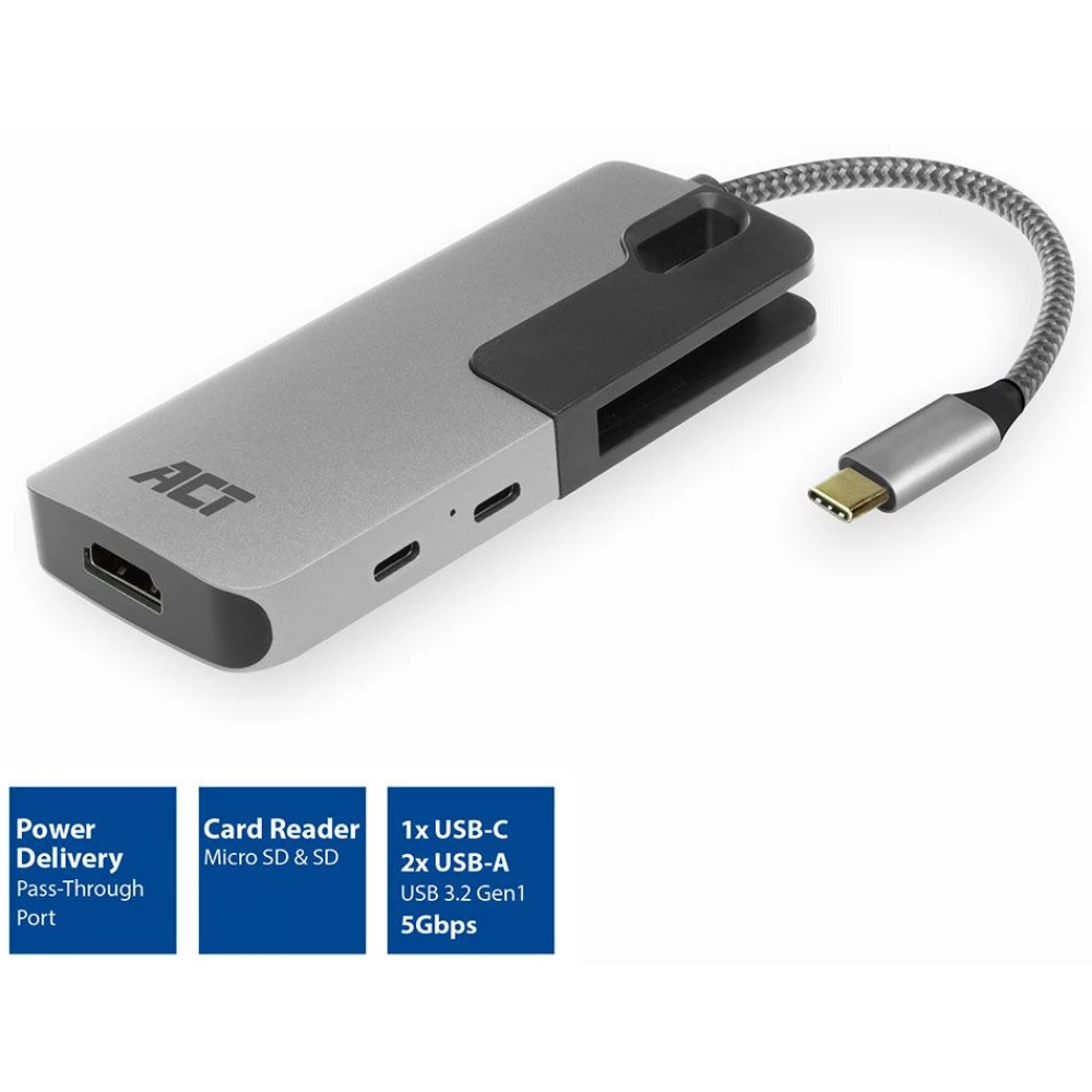 ACT CONNECTIVITY USB-C to HDMI multiport adapter 4K USB hub cardreader