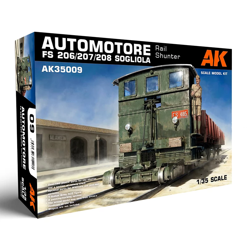 AK INTERACTIVE 1/35 Automotore FS 206/207/208 Sogliola rail shunter tolató vonat modell