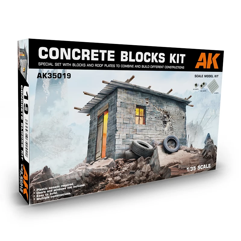 AK INTERACTIVE 1/35 Betontömb készlet modell kiegészítő