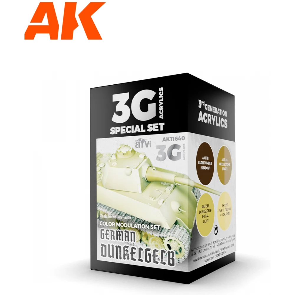 AK INTERACTIVE AFV Special Set Modulation German Dunkelgelb akrilfesték készlet 4x 17ml