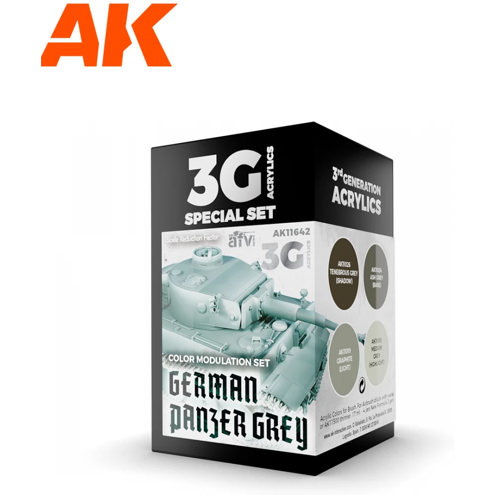 AK INTERACTIVE AFV Special Set Modulation German Dunkelgrau akrilfesték készlet 4x 17ml