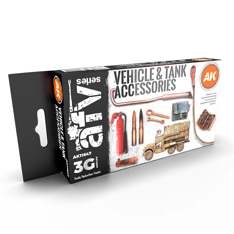 AK INTERACTIVE AFV Vehicle and Tank Accesories katonai jármű és tank akril festék készlet 6x 17ml
