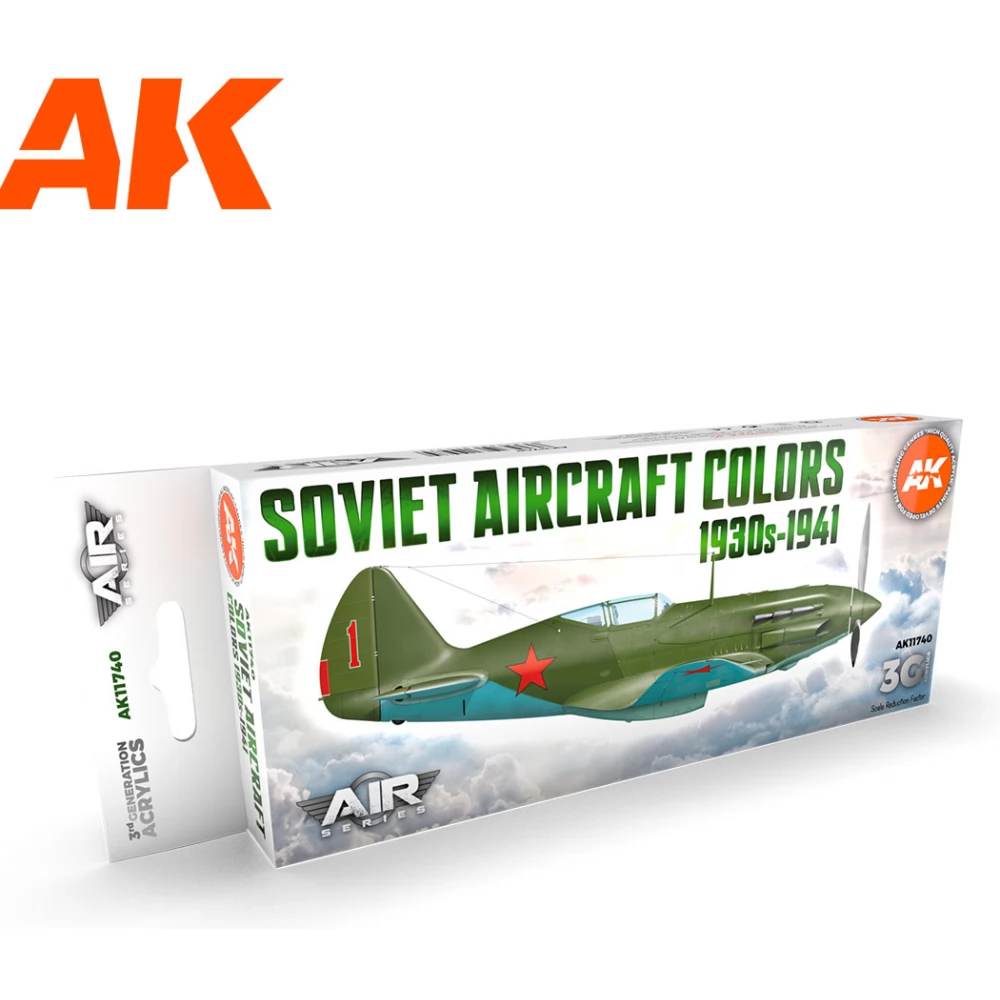 AK INTERACTIVE AIR Soviet Aircraft Colors 1930S-1941 akrilfesték készlet 8x 17ml