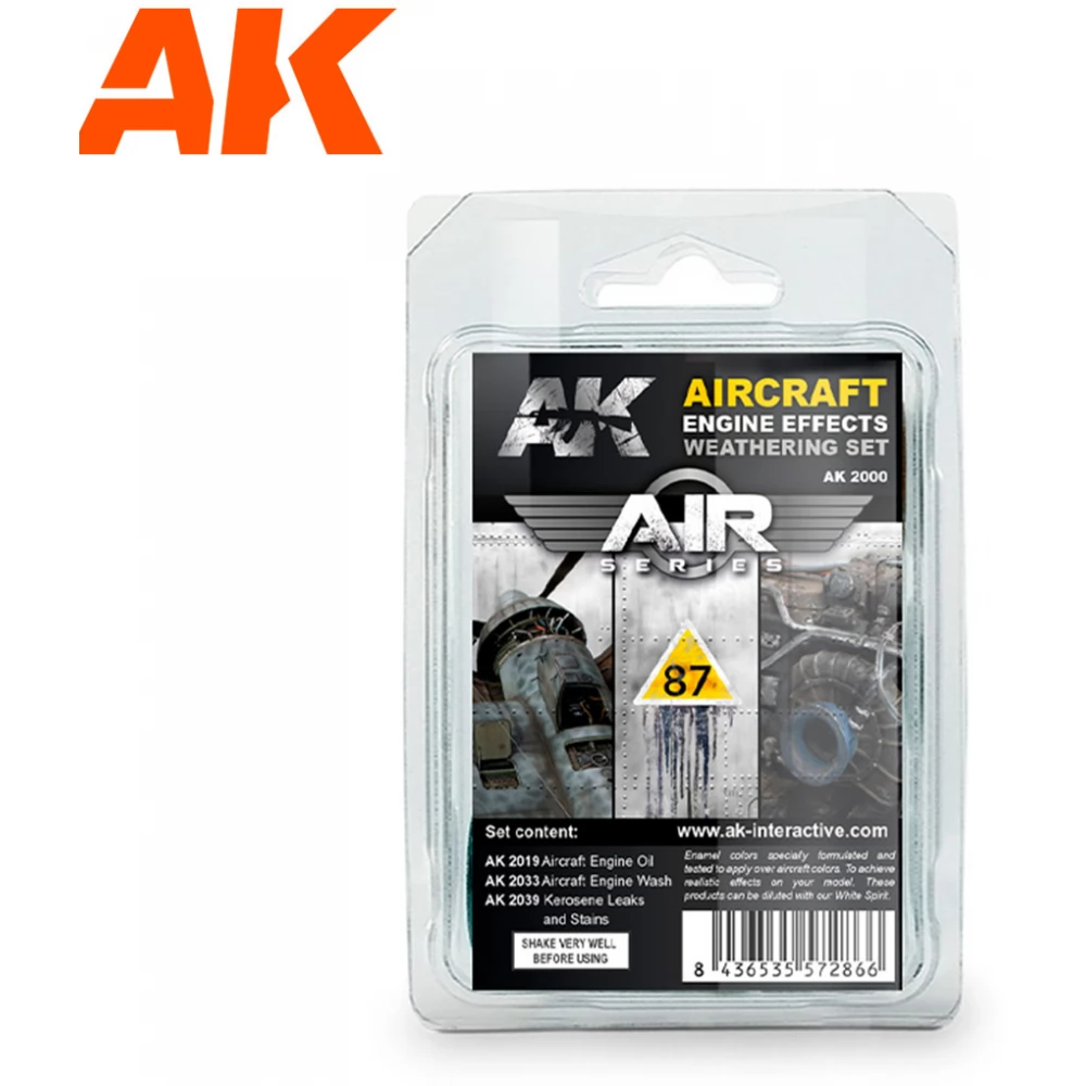AK INTERACTIVE Aircraft Engine Weathering Set hajtómű enamel effekt festék készlet 3x 35ml