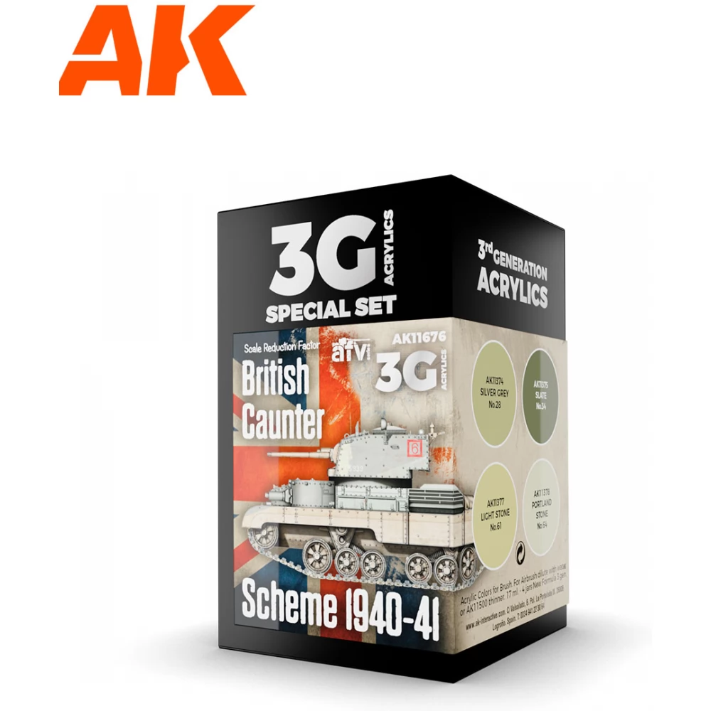AK INTERACTIVE British Caunter Scheme 1940-1941 akrilfesték készlet 4x17 ml