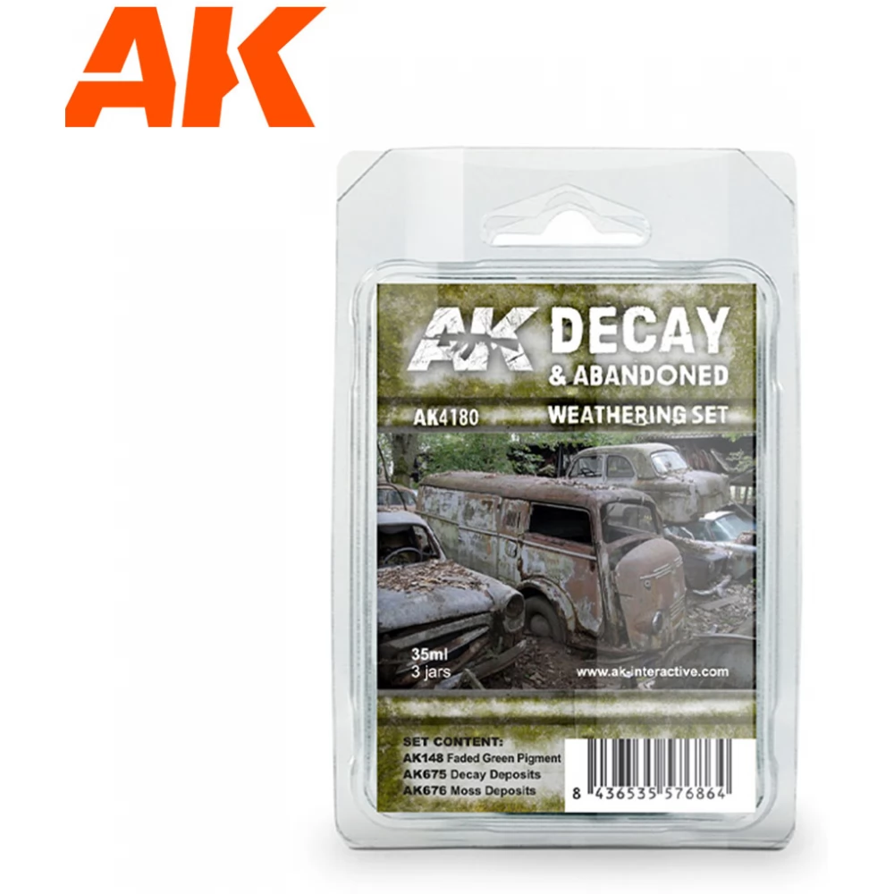 AK INTERACTIVE Decay & Abandoned Weathering Set öregítő készlet 3x 35ml