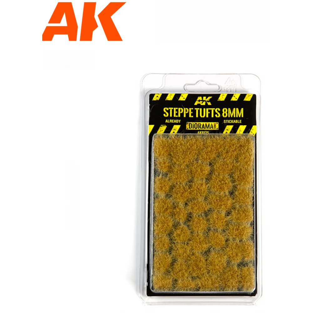 AK INTERACTIVE Diorama Steppe Tufts 8mm öntapadós sztyeppe fű imitáció