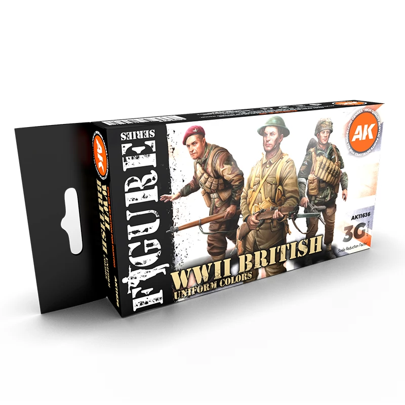 AK INTERACTIVE Figure WWII British Uniform Colores brit uniformis színek akril festék készlet 6x 17ml