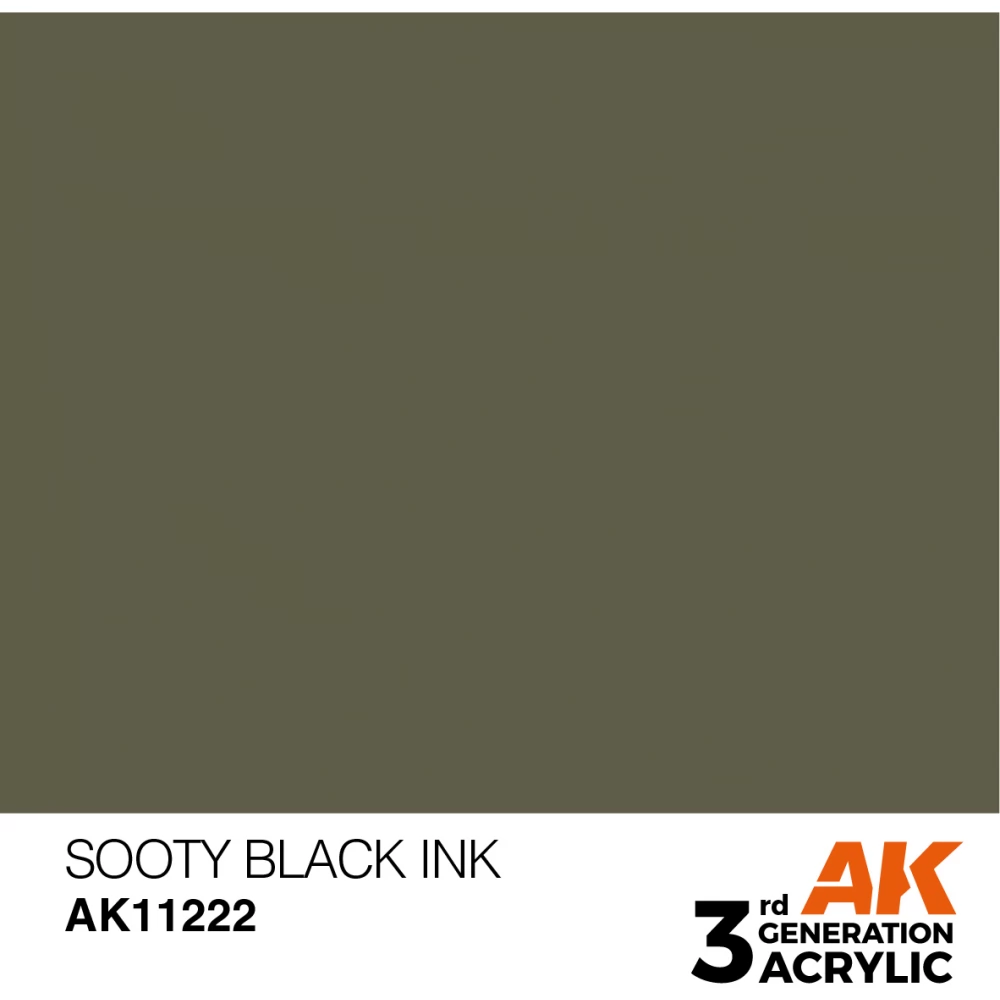 AK INTERACTIVE INK Modelling Colors - Sooty Black barnás-fekete akrilfesték 17ml