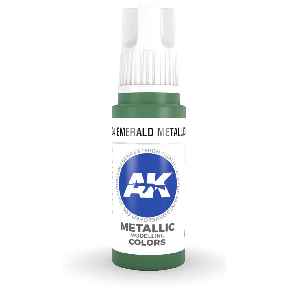 AK INTERACTIVE Intense Modelling Colors Emerald Metallic Green metálzöld akrilfesték 17ml