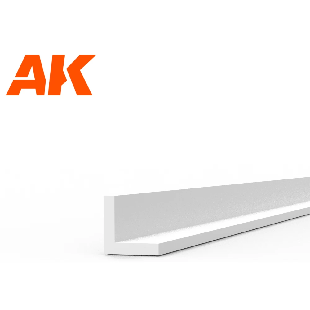 AK INTERACTIVE Modeling Styrene Angle fehér derékszögű szivacs lap 1.5x1.5x350mm 4 darabos szett