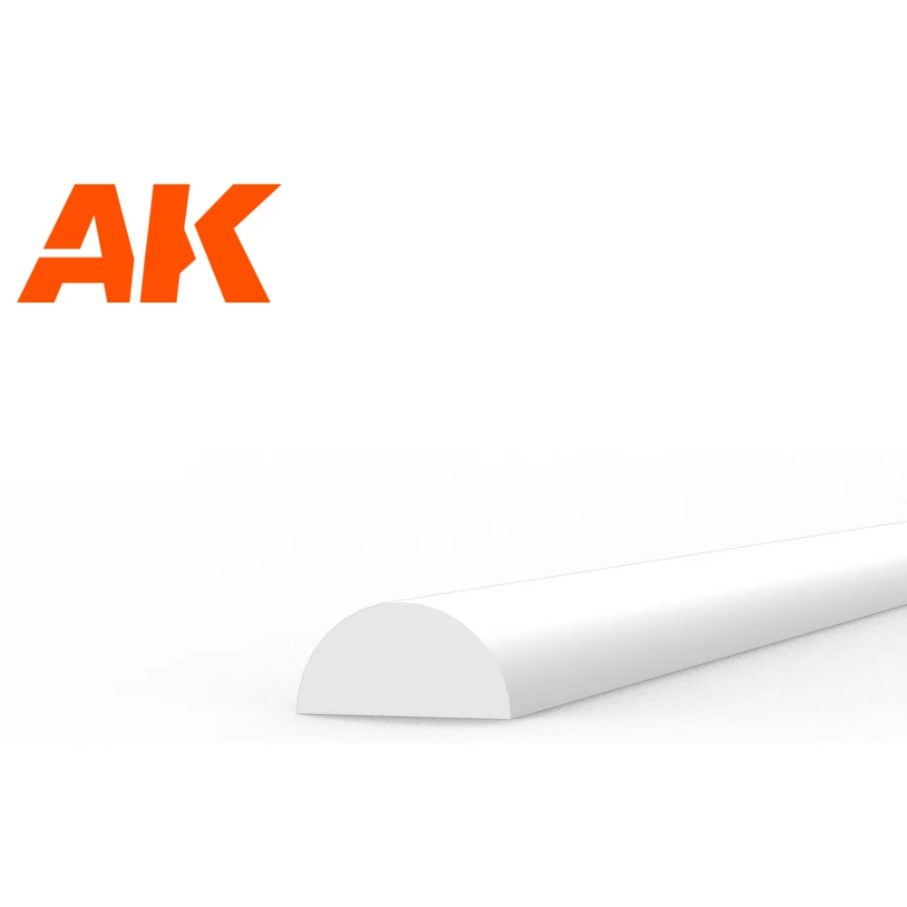AK INTERACTIVE Modeling Styrene Half Cane fehér szivacs lap 2x350mm 4 darabos szett