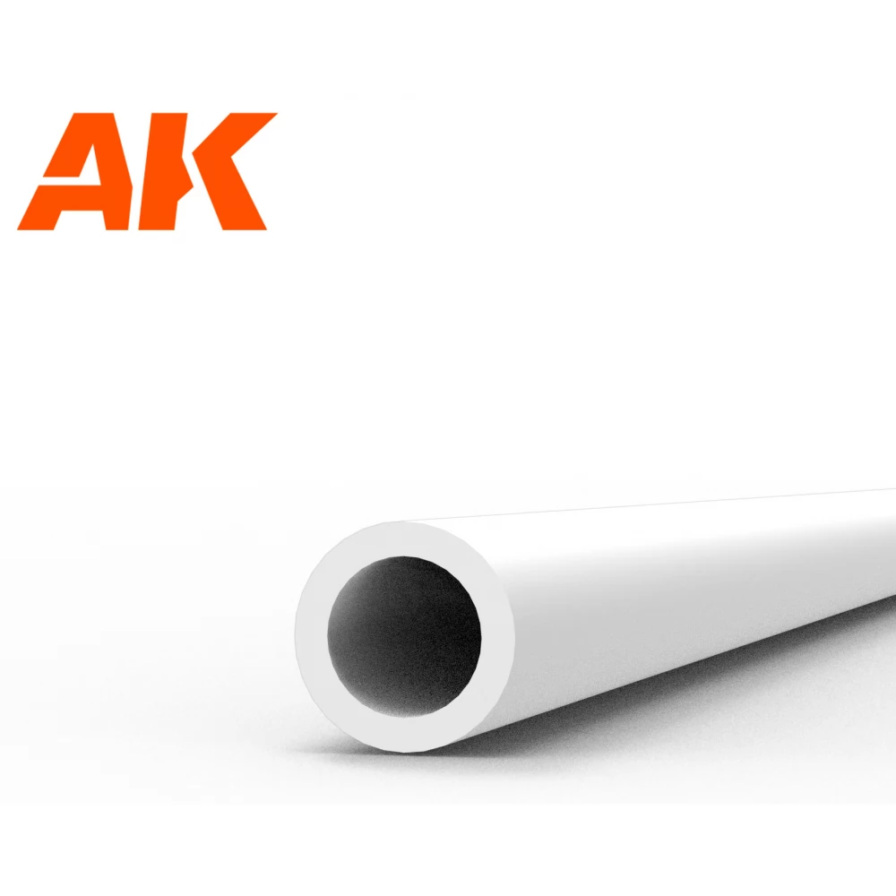 AK INTERACTIVE Modeling Styrene Hollow tube fehér szivacs cső 2x350mm 6 darabos szett
