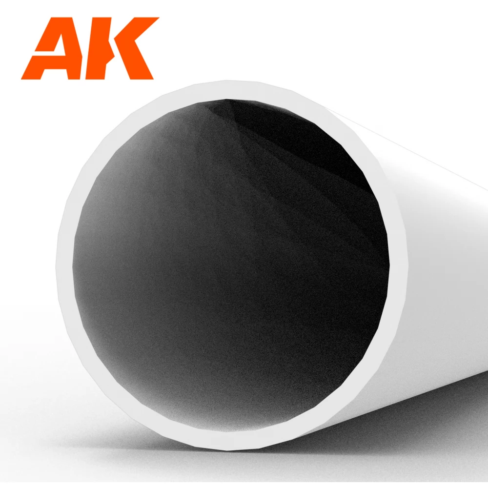 AK INTERACTIVE Modeling Styrene Hollow tube fehér szivacs cső 6x350mm 3 darabos szett
