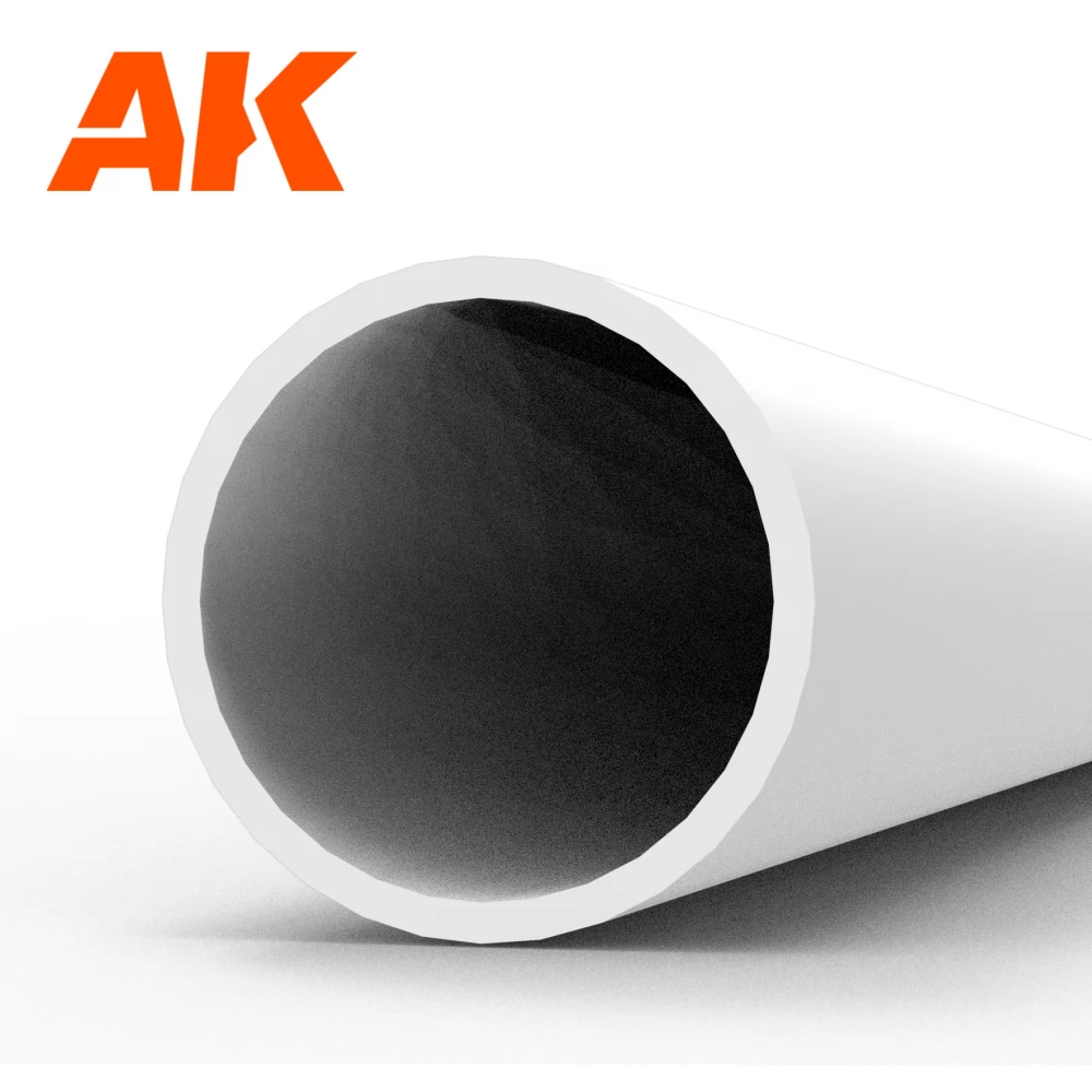 AK INTERACTIVE Modeling Styrene Hollow tube fehér szivacs cső 5x350mm 4 darabos szett