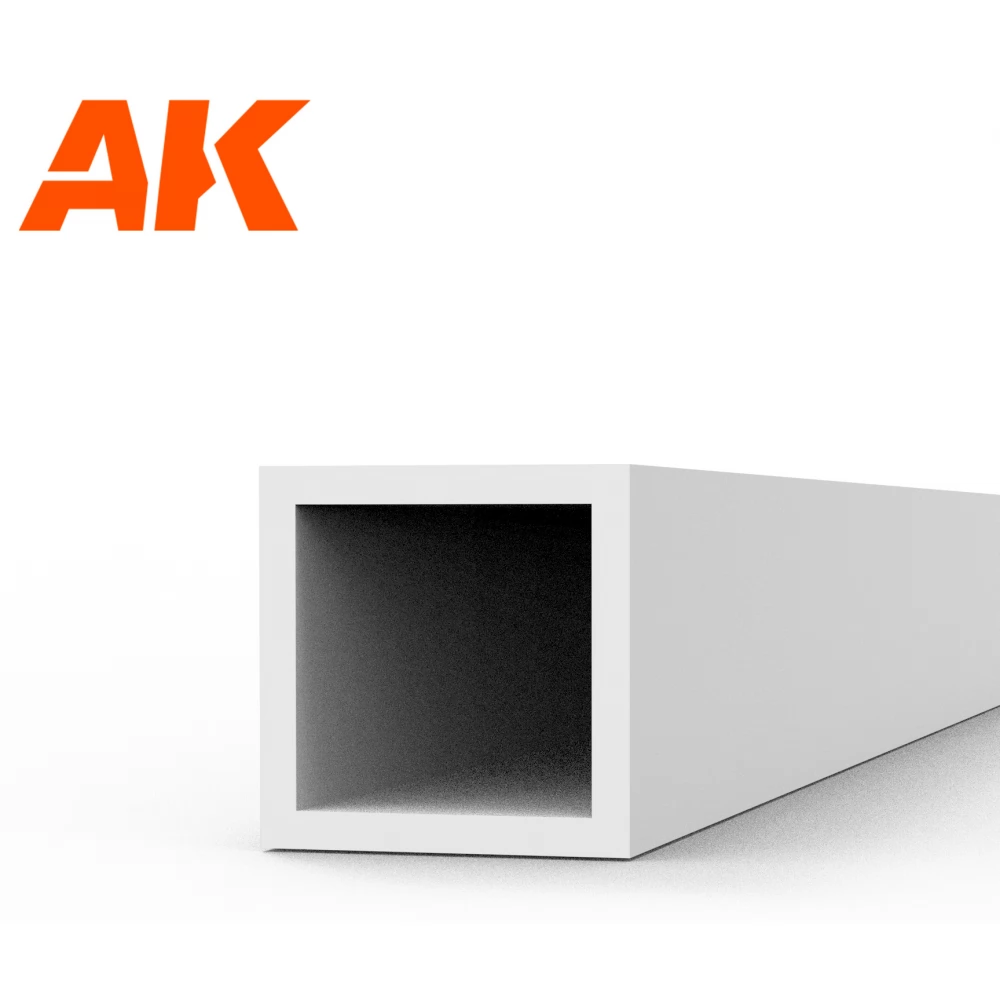 AK INTERACTIVE Modeling Styrene négyzet alakú üreges szivacs cső 3x350mm 3 darabos