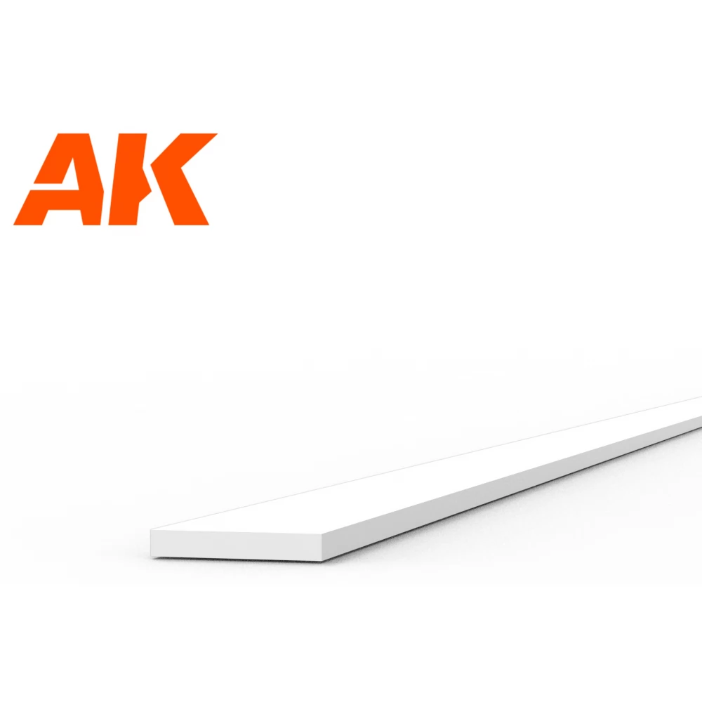 AK INTERACTIVE Modeling Styrene Rod fehér szivacs szalag 0.3x2x350mm 10 darabos szett