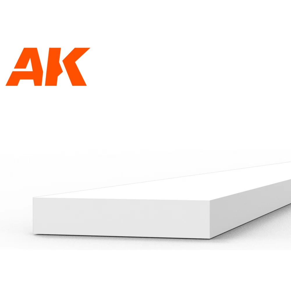 AK INTERACTIVE Modeling Styrene Rod fehér szivacs szalag 1x5x350mm 10 darabos szett