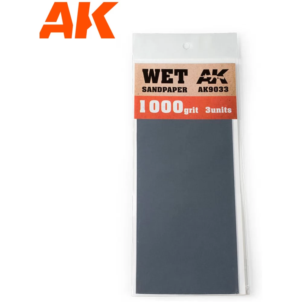 AK INTERACTIVE Nedves csiszolópapír 1000 grit 3 darabos szett